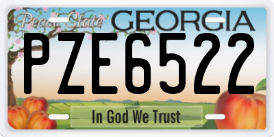 GA license plate PZE6522