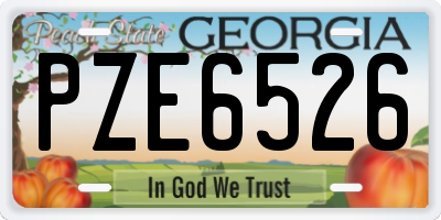 GA license plate PZE6526