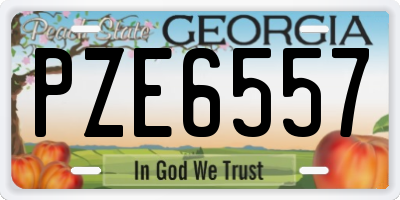 GA license plate PZE6557