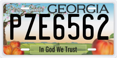 GA license plate PZE6562