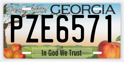 GA license plate PZE6571