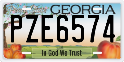 GA license plate PZE6574