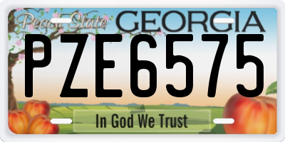 GA license plate PZE6575