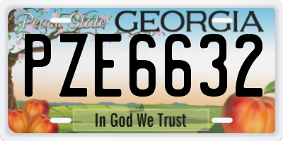 GA license plate PZE6632