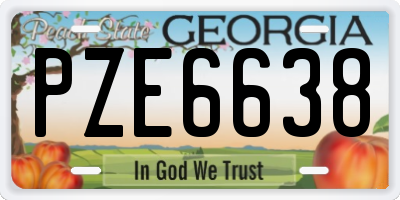 GA license plate PZE6638