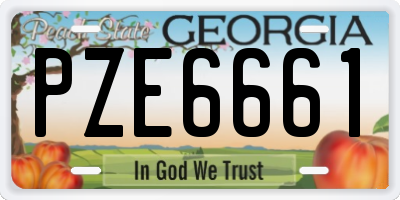GA license plate PZE6661