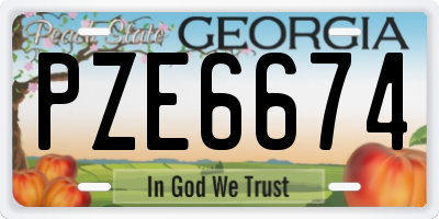 GA license plate PZE6674