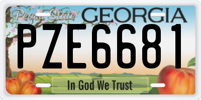 GA license plate PZE6681