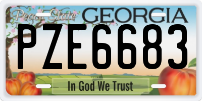 GA license plate PZE6683