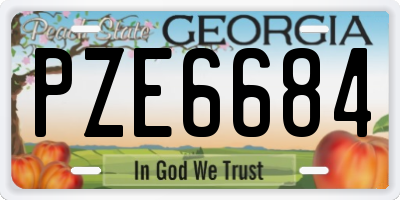 GA license plate PZE6684