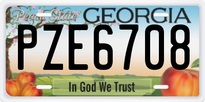 GA license plate PZE6708