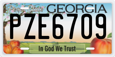 GA license plate PZE6709