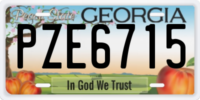 GA license plate PZE6715