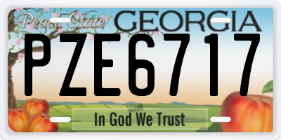GA license plate PZE6717