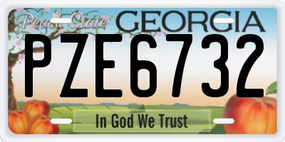 GA license plate PZE6732