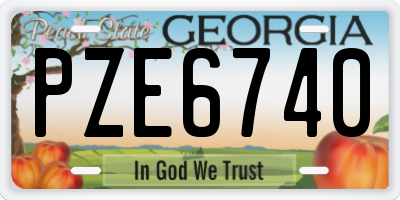 GA license plate PZE6740
