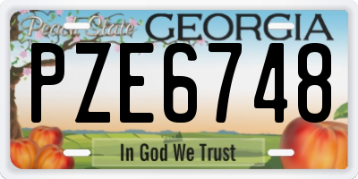 GA license plate PZE6748