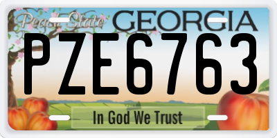 GA license plate PZE6763