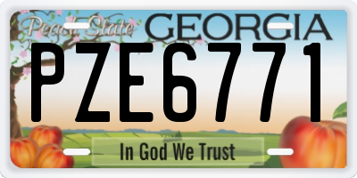 GA license plate PZE6771