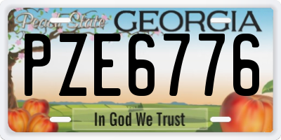 GA license plate PZE6776