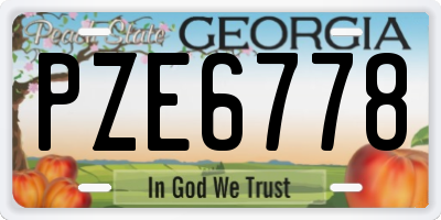 GA license plate PZE6778