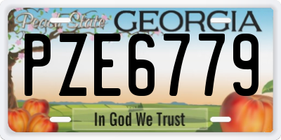 GA license plate PZE6779