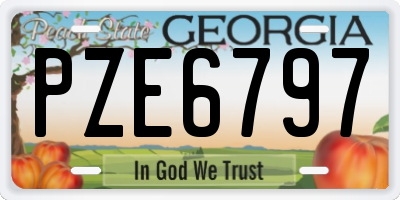 GA license plate PZE6797