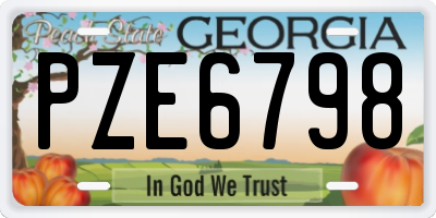 GA license plate PZE6798