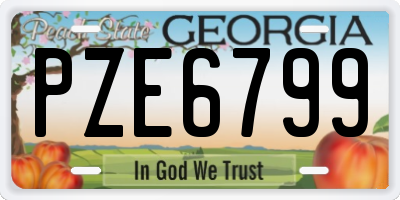 GA license plate PZE6799