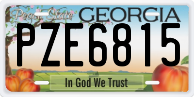 GA license plate PZE6815