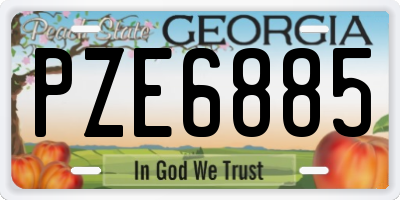 GA license plate PZE6885