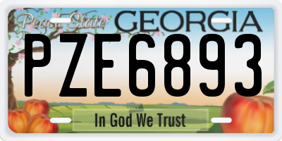 GA license plate PZE6893