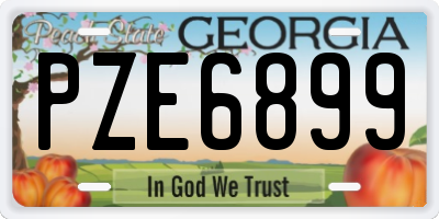 GA license plate PZE6899