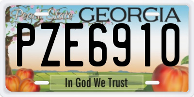 GA license plate PZE6910