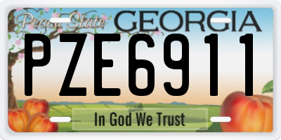 GA license plate PZE6911