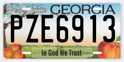 GA license plate PZE6913