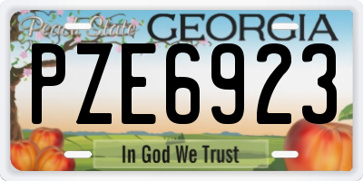 GA license plate PZE6923