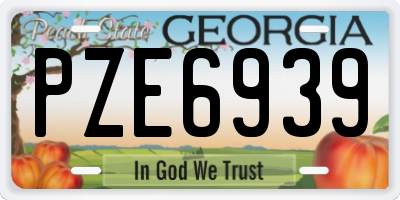 GA license plate PZE6939