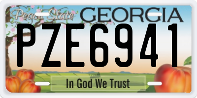 GA license plate PZE6941