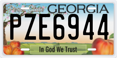 GA license plate PZE6944