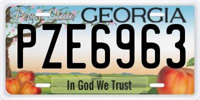 GA license plate PZE6963