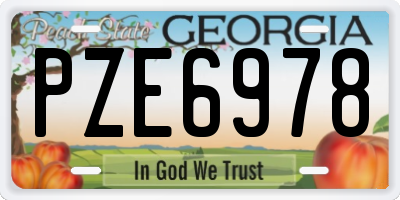 GA license plate PZE6978