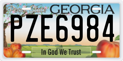 GA license plate PZE6984