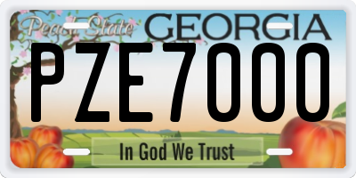 GA license plate PZE7000