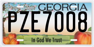 GA license plate PZE7008