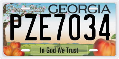 GA license plate PZE7034