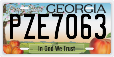GA license plate PZE7063