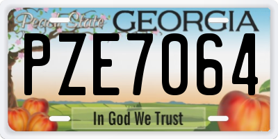 GA license plate PZE7064