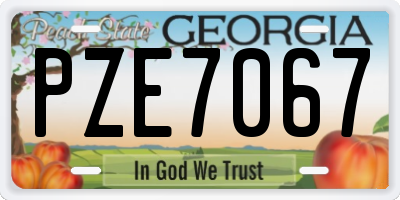 GA license plate PZE7067