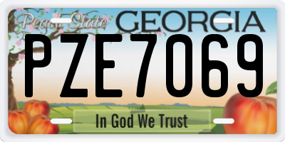 GA license plate PZE7069